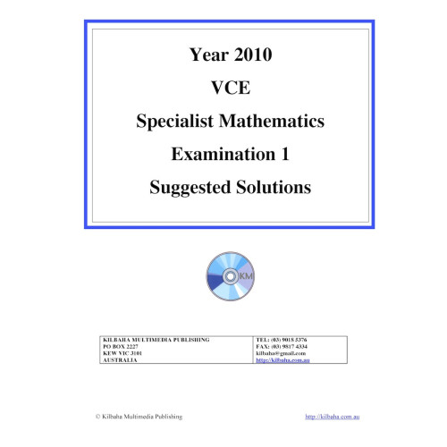 2010 VCAA Specialist Maths Exam 1 Solutions